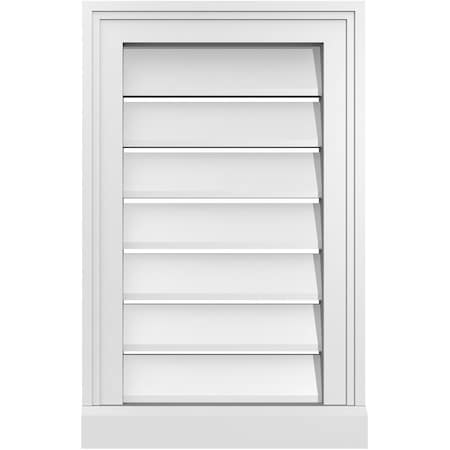 Ekena Millwork Vertical Surface Mount PVC Gable Vent: Functional, w/ 2"W x 2"P Brickmould Sill Frame, 14"W x 22"H GVPVE14X2203SF